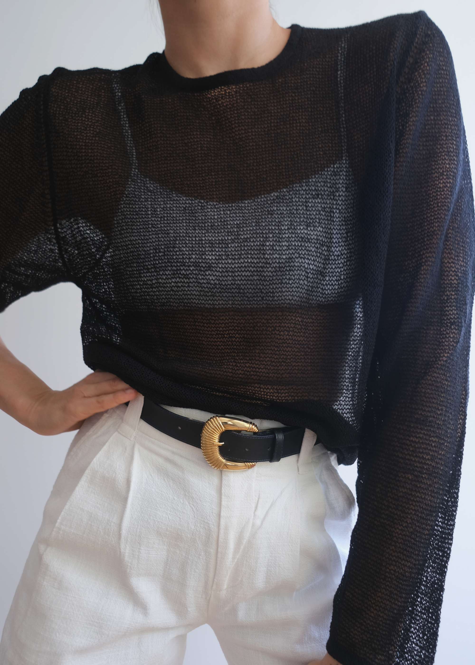 Sheer Black 89's style knit Tricot