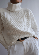 Vintage Cable Knit Turtleneck Sweater