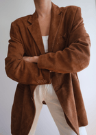 Vintage oversized Suede genuine Leather Blazer