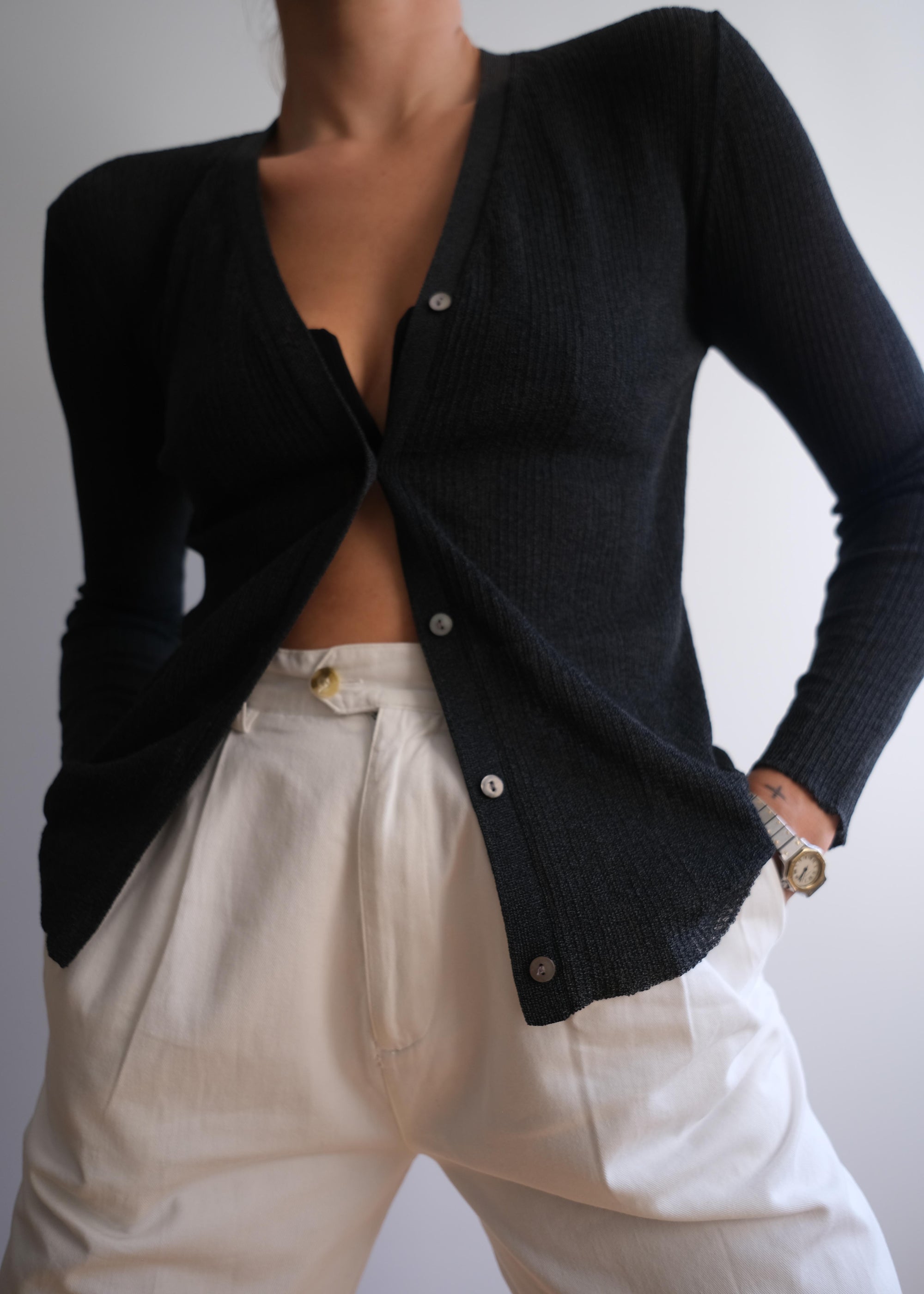 Vintage Sheer Silk Blend Cardigan