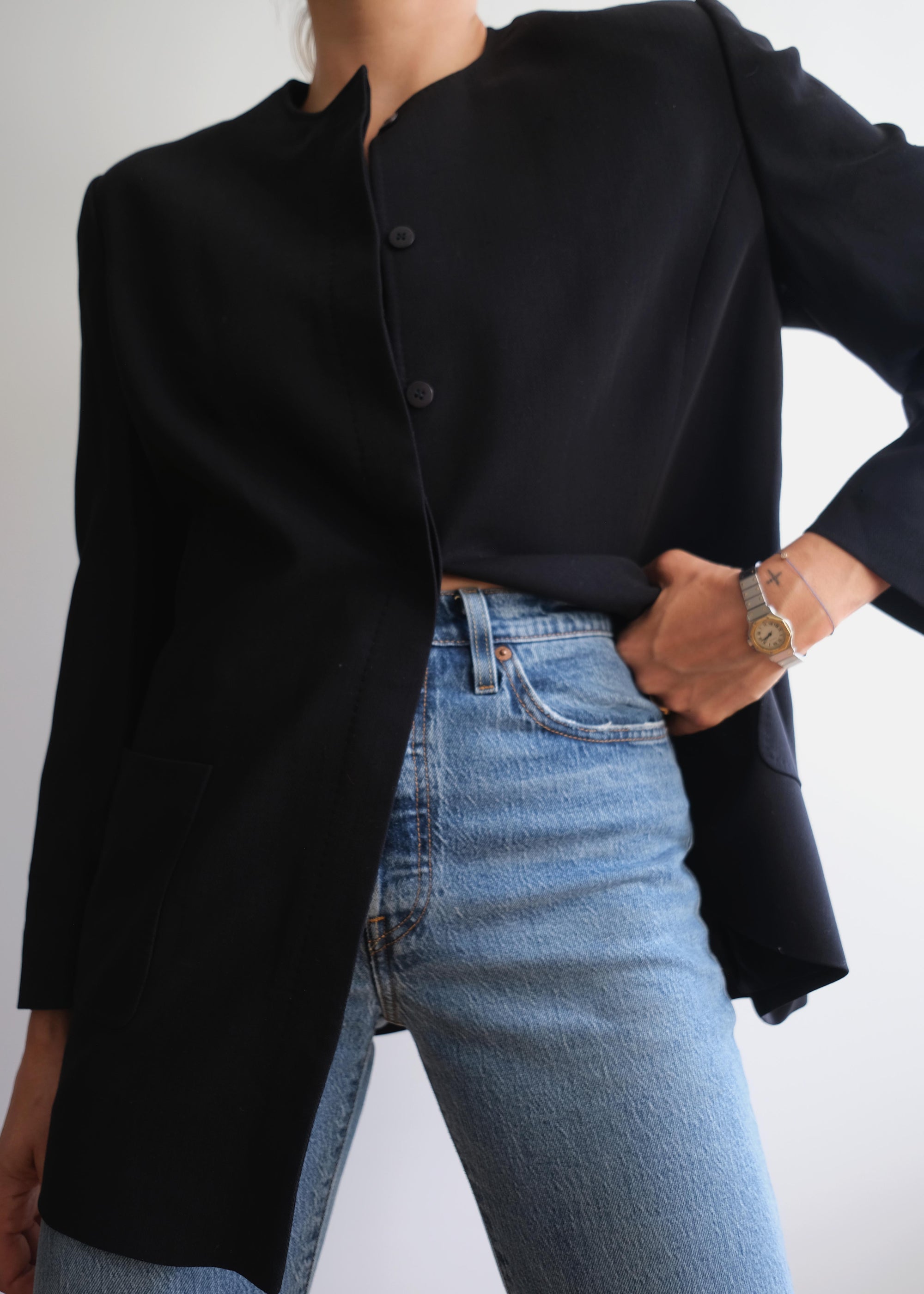 Vintage 1995 Jaeger Minimalist Collarless Jacket