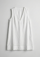 Robe midi en lin à col en V