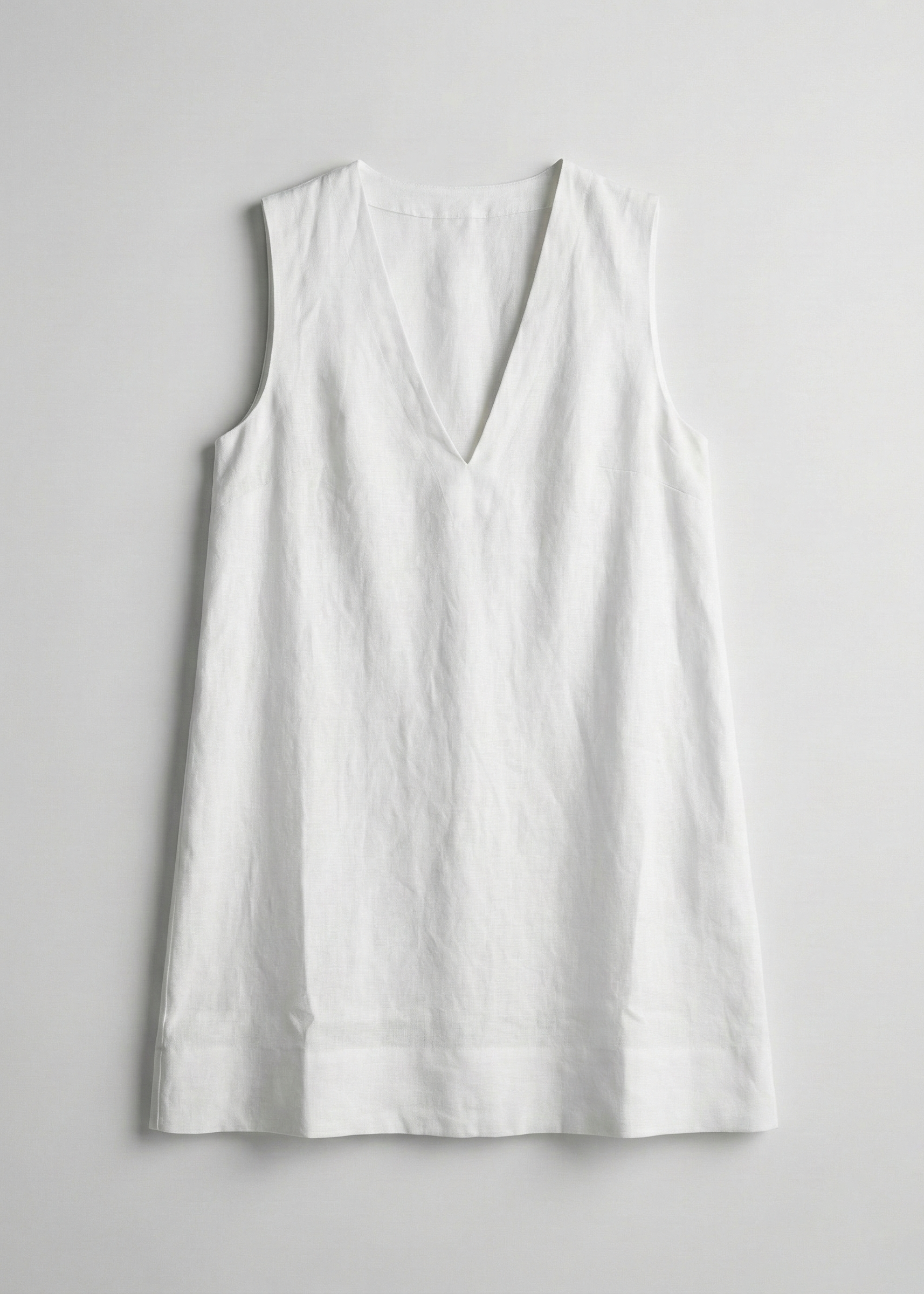 Robe midi en lin à col en V