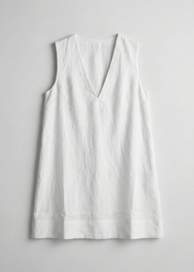 Robe midi en lin à col en V