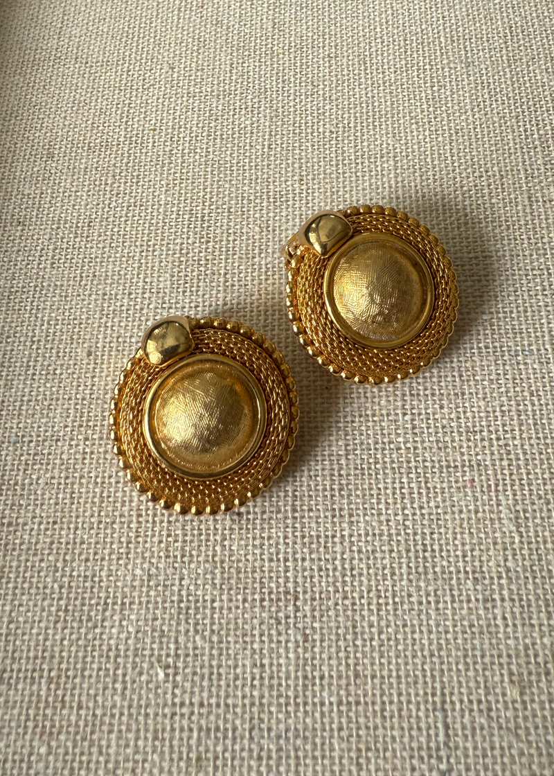 Vintage 88 Gold-Tone Clip-On Earrings