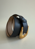 Iconic Vintage genuine Leather Sculptural Buckle Belt