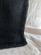 Vintage Black Woven Tote Bag