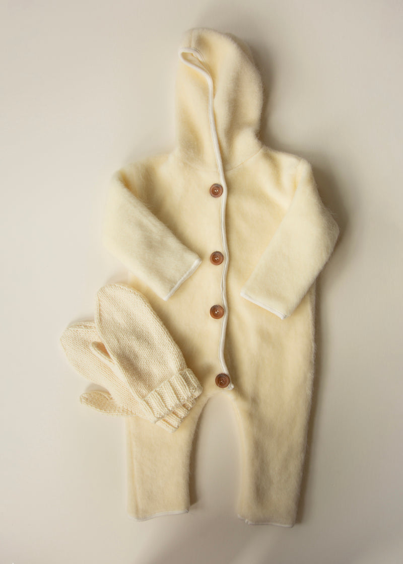 Butter Cream Warm Baby Jumpsuit — 6–9 Months