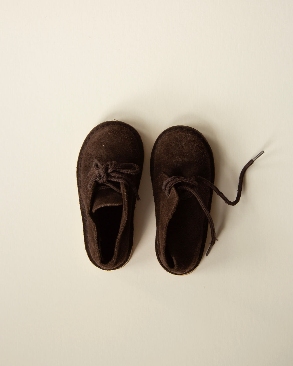 Vintage Brown Suede Baby Shoes — Size 23