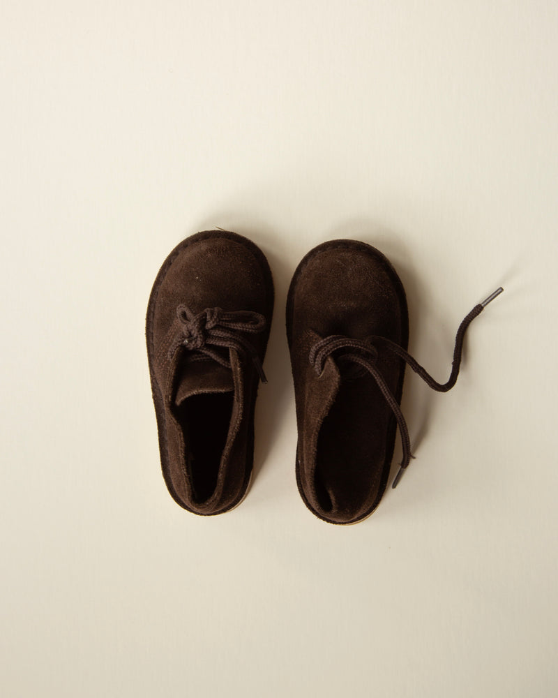 Vintage Brown Suede Baby Shoes — Size 23
