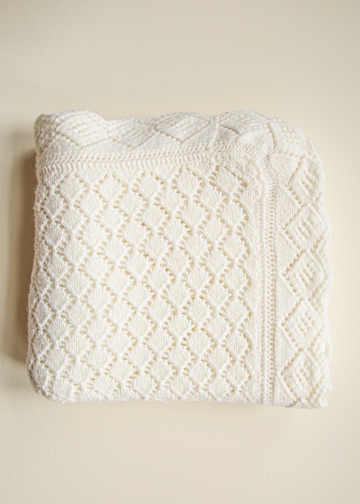 Heirloom Knit Baby Blanket — Ivory