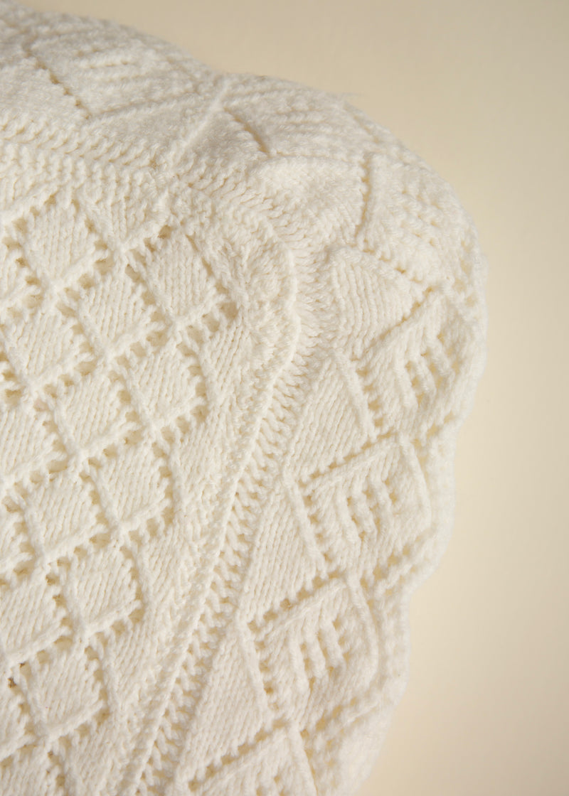 Heirloom Knit Baby Blanket — Ivory