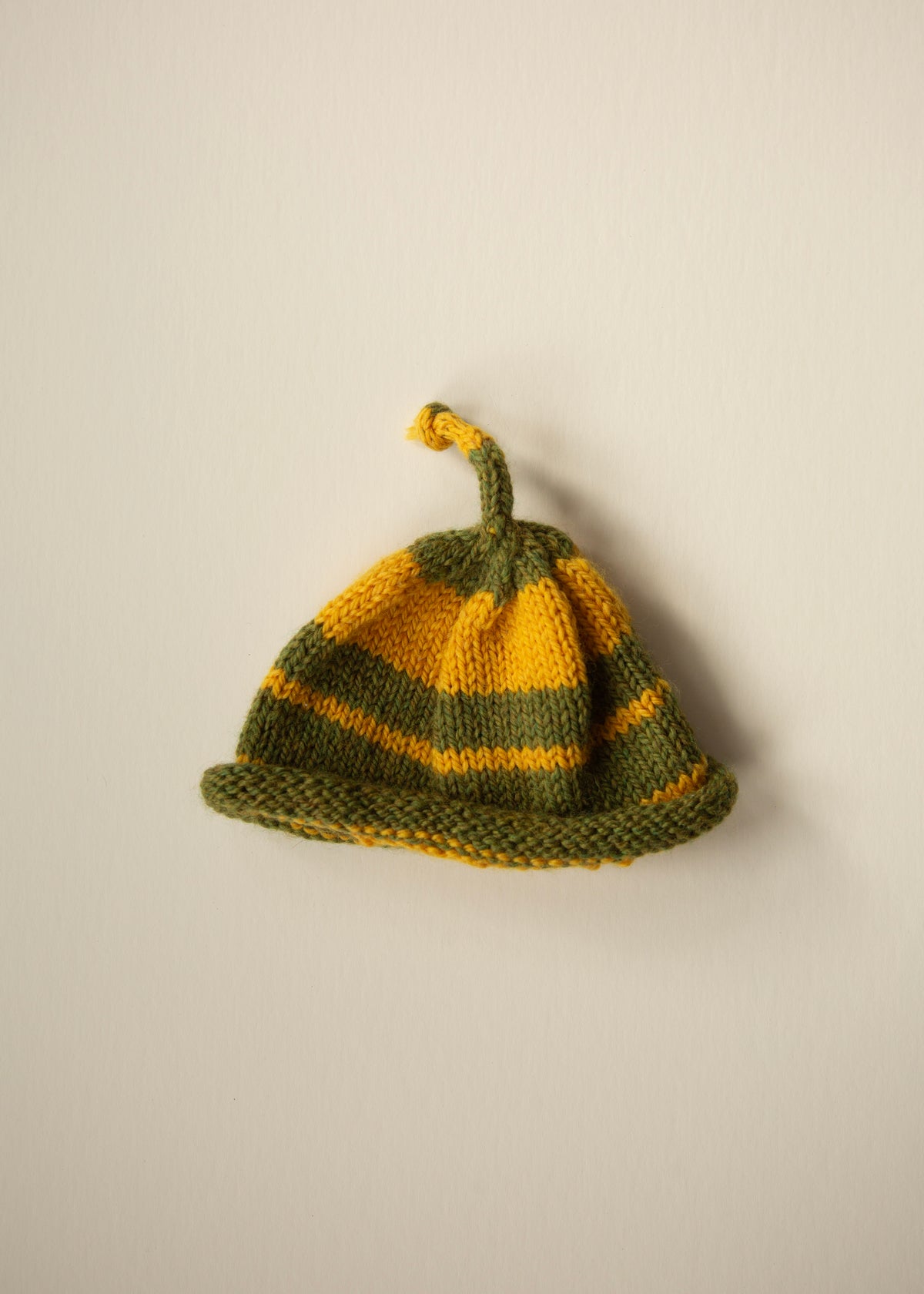 Mini Hand-Knit Pixie Hat — 0–3 Months