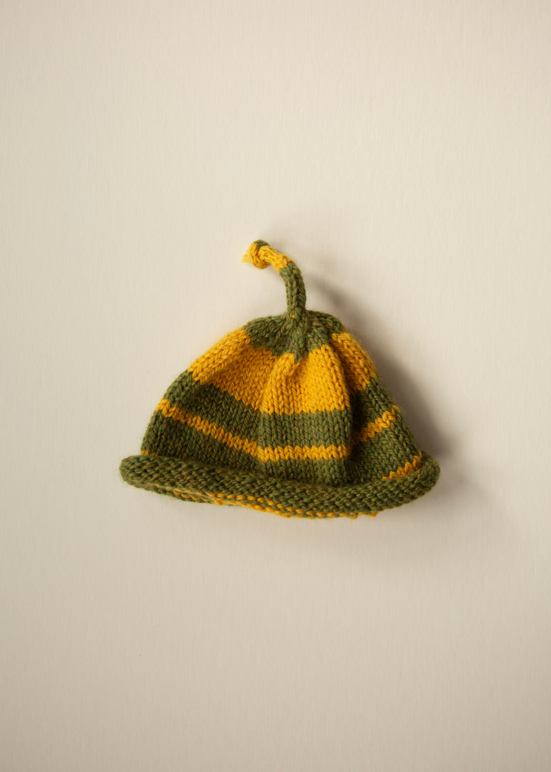 Mini Hand-Knit Pixie Hat — 0–3 Months