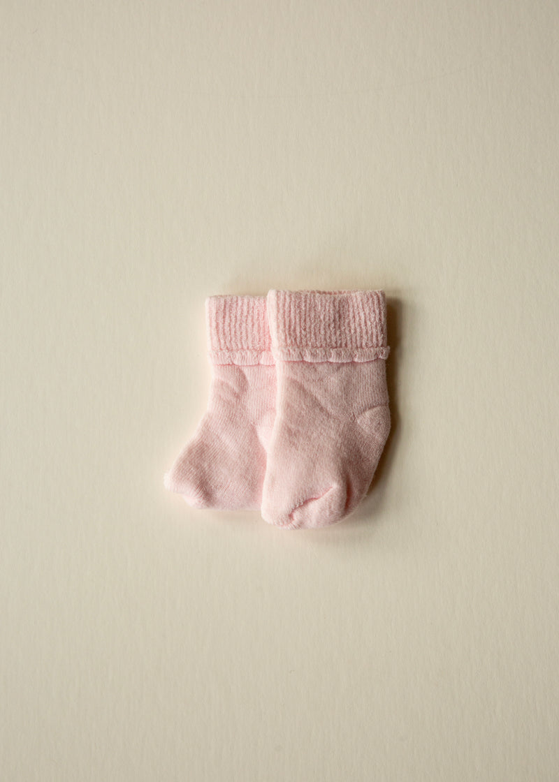 Soft Pink Baby Socks-0-3mois ( Set of 2)