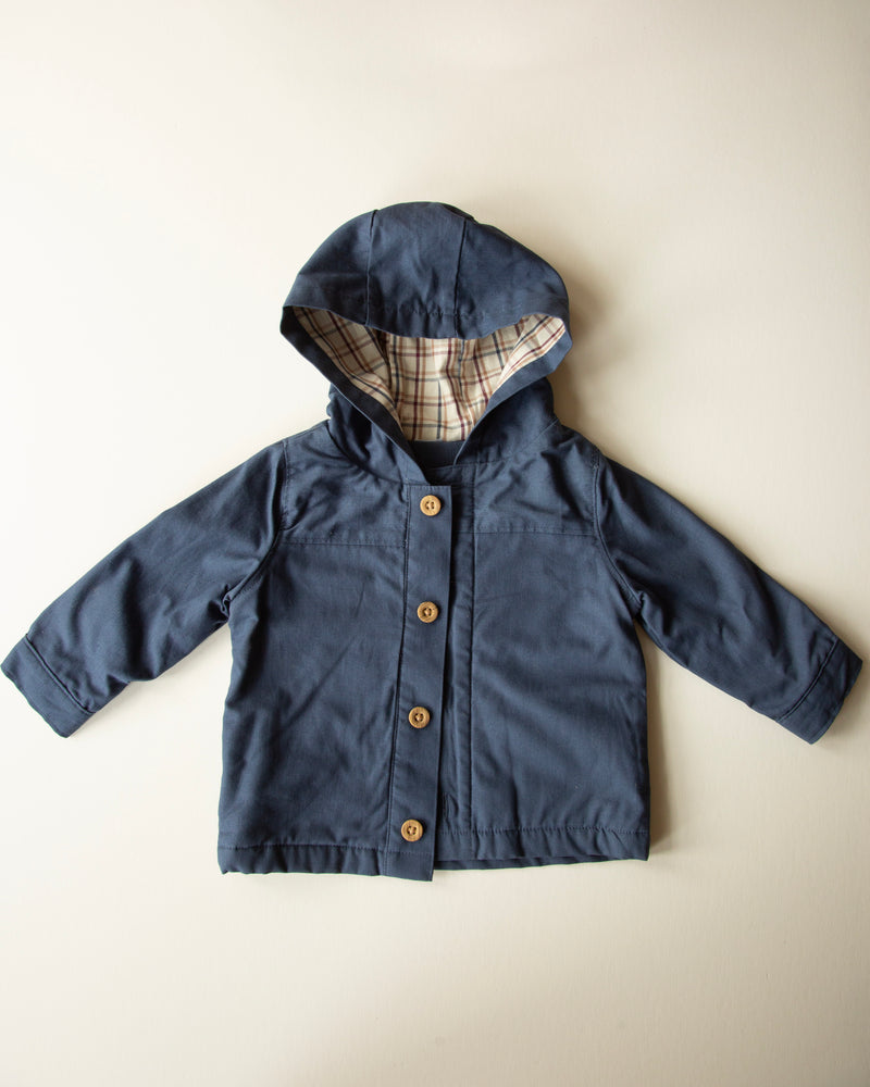 Vintage Fall Hooded Baby Jacket — 9–12 Months