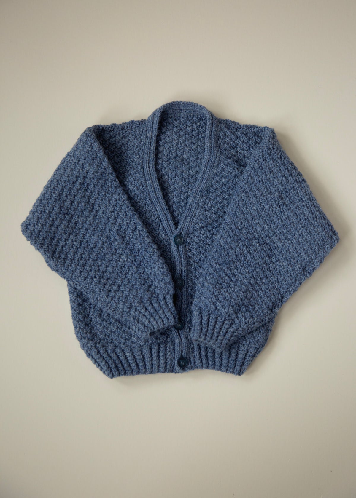 Hand Knit Blue Baby Cardigan