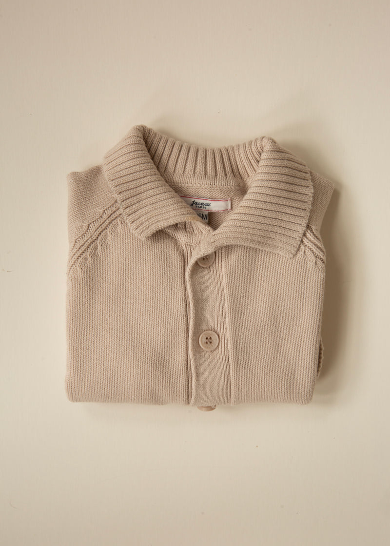 Jacadi Paris Beige Baby Cardigan — 6M