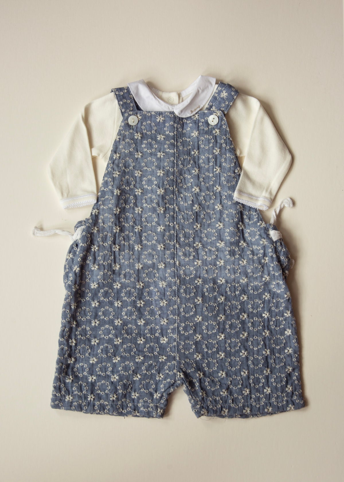 Bonpoint Embroidered Baby Romper Set — 3 Months