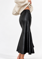 Vintage Genuine Leather Long Skirt