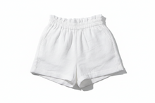 Short en lin – Léger et confortable, taille à volants