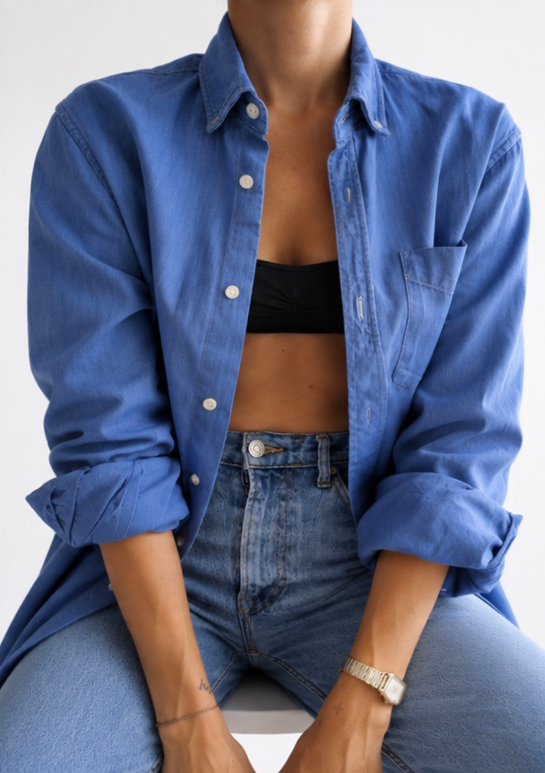 Vintage Nina Ricci Blue Oversized Shirt