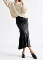 Vintage Genuine Leather Long Skirt