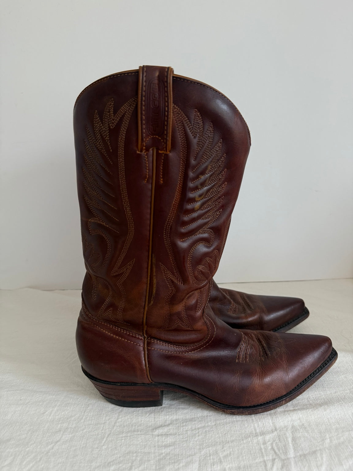 Original photo 3 of vintage Boulet brown leather western boots