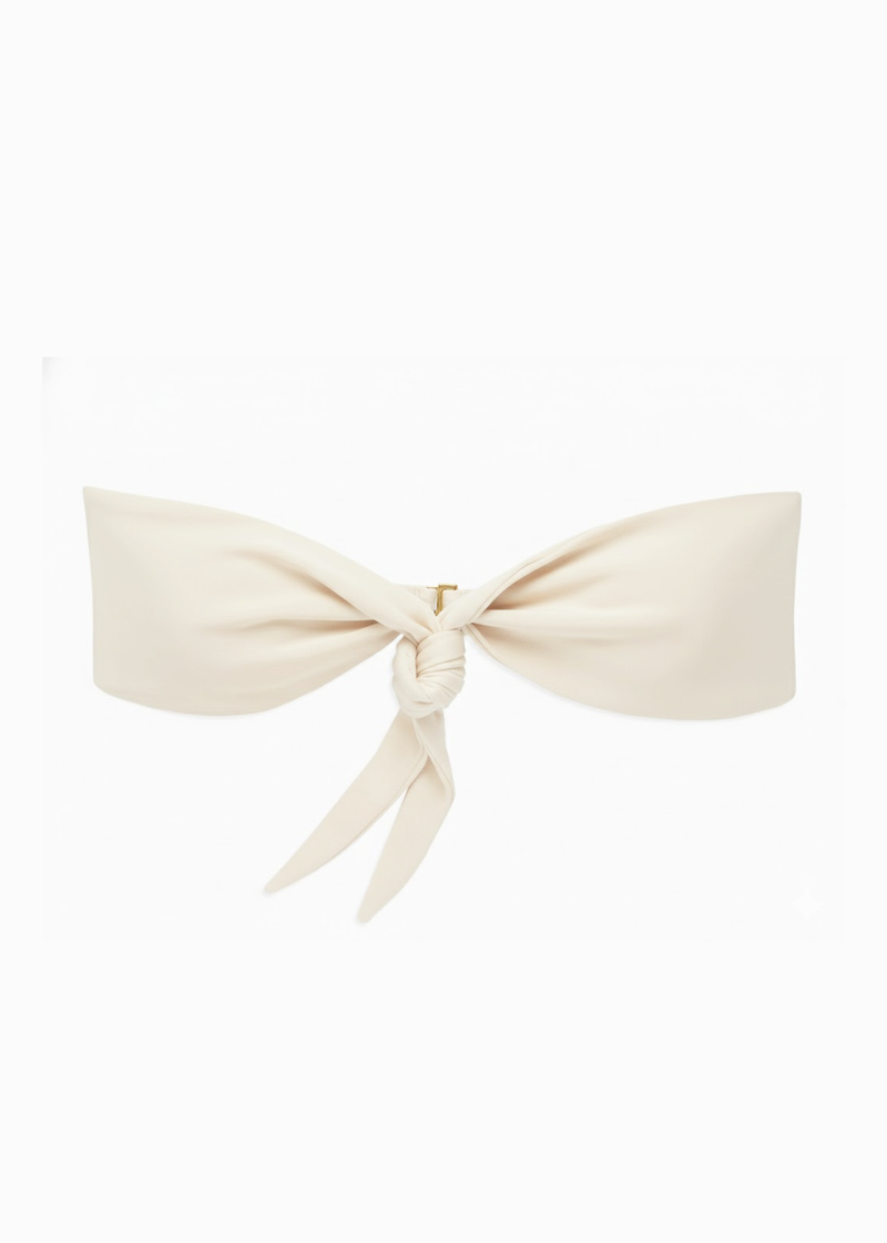 Bandeau Tie-Front Bikini Top – Bone