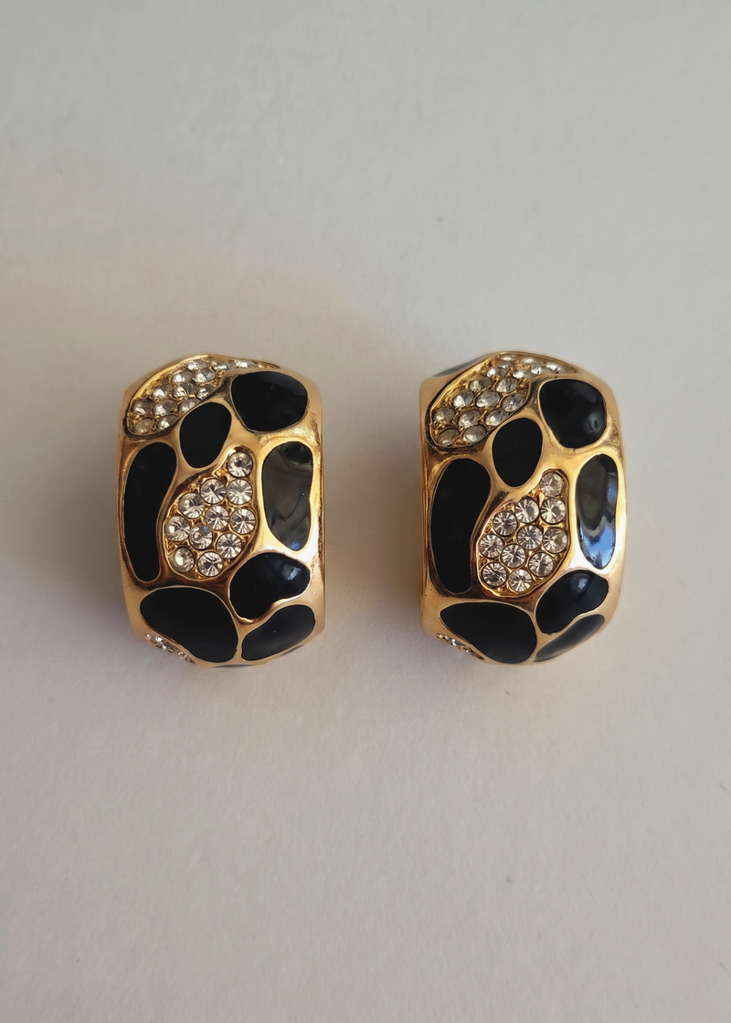 Vintage 1980 Christian Dior Leopard Clip Earrings