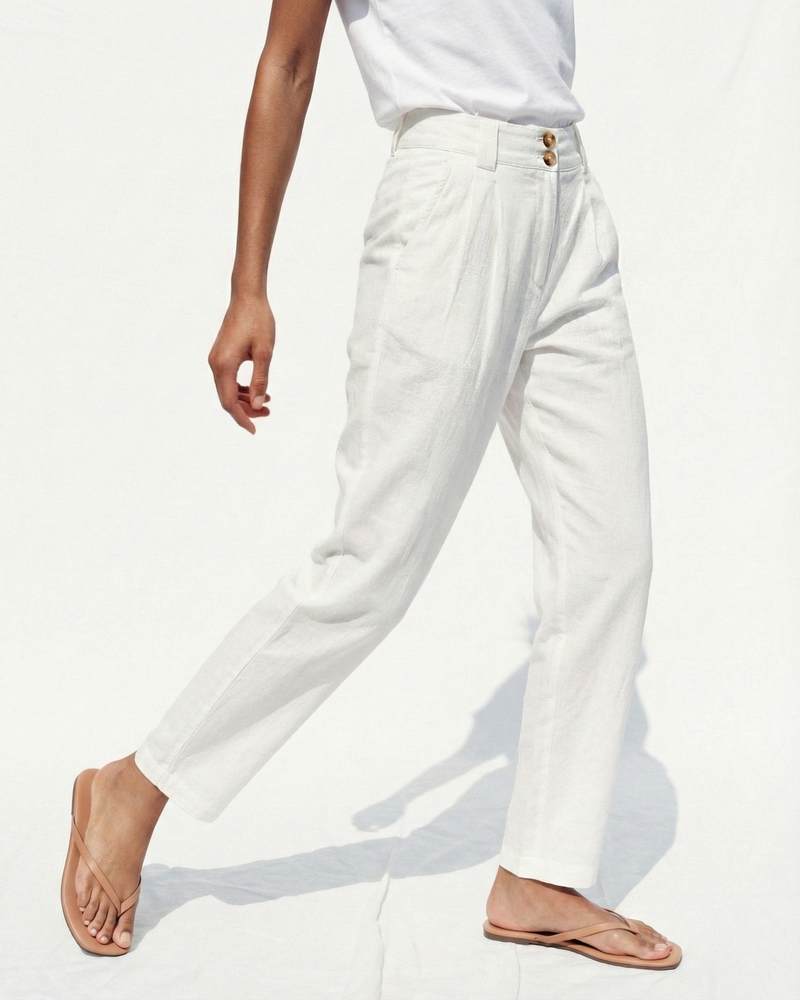 Cotton Linen Pants – Fitted