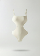 Maillot de bain une pièce Elsa à découpes – Crème