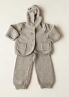 Vintage Grey Knit Cotton Tricot Set — 18–24 Months