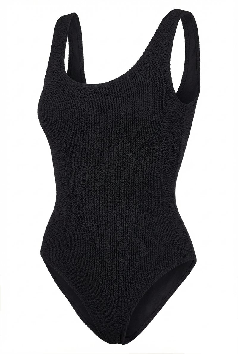 Crinkled One-Piece Swimsuit – One Size