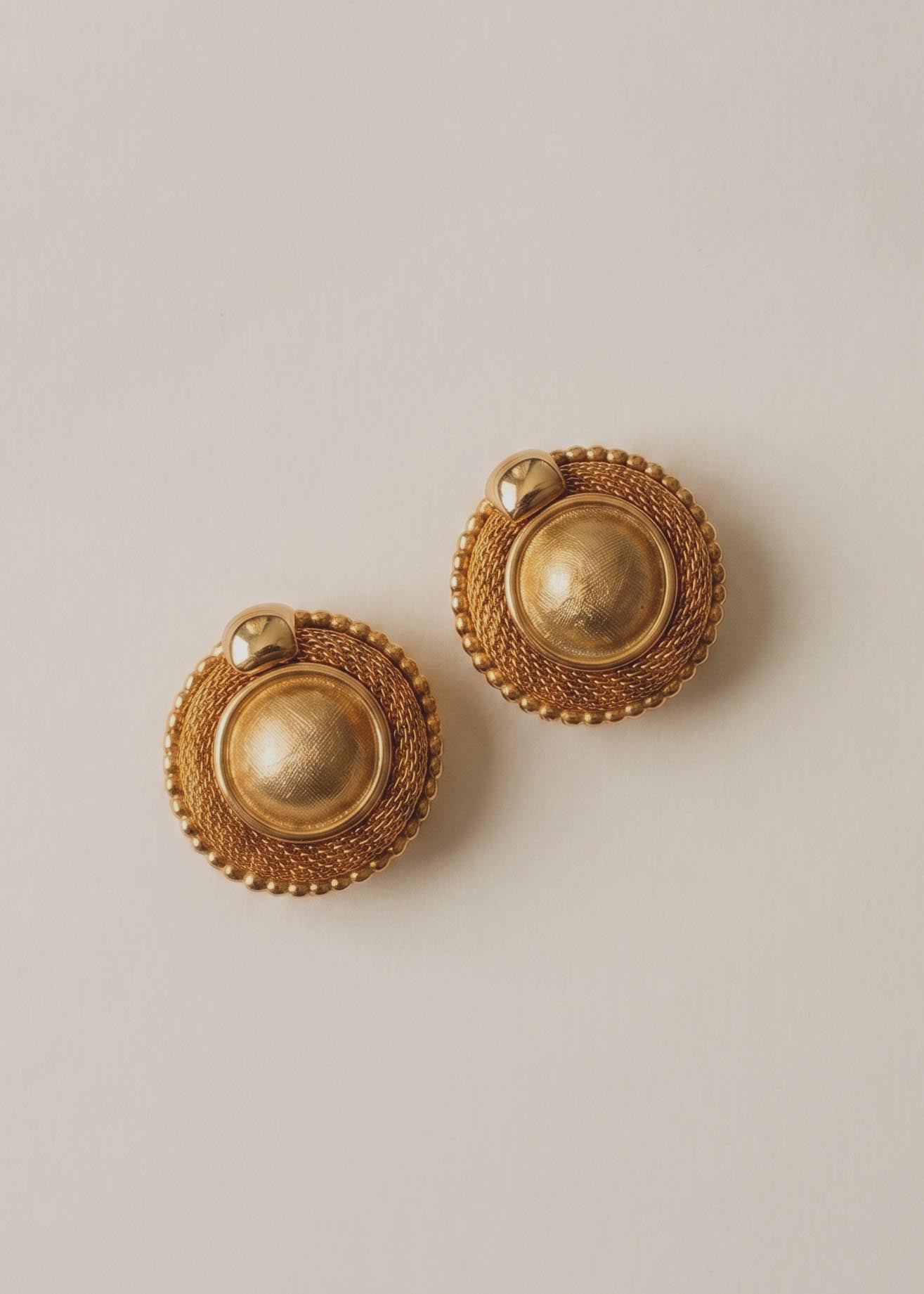 Vintage 88 Gold-Tone Clip-On Earrings