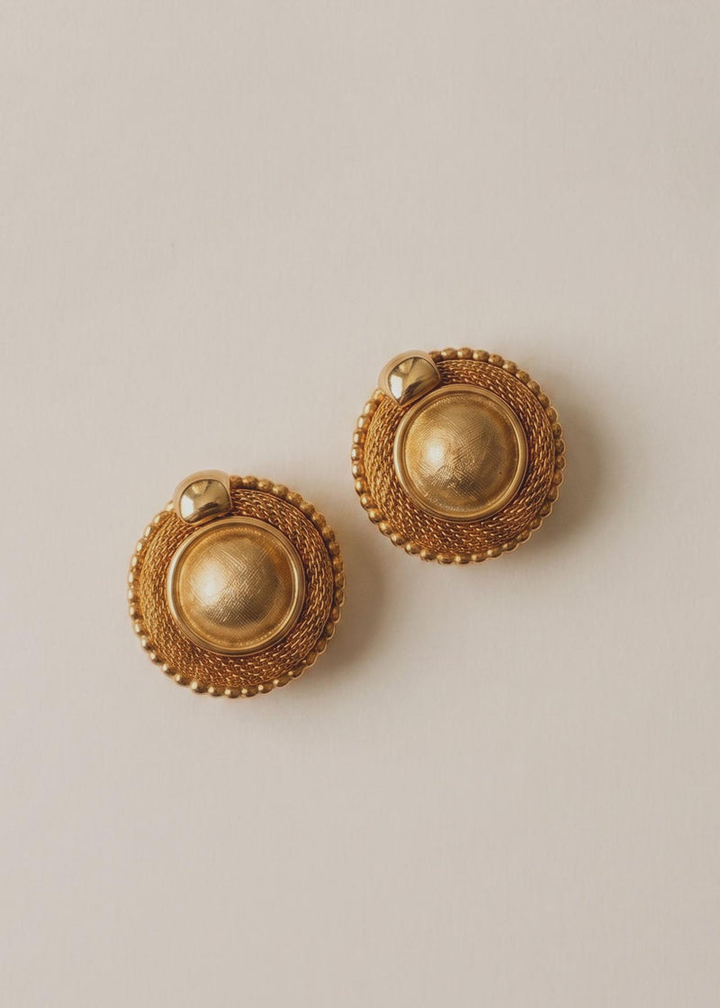Vintage 88 Gold-Tone Clip-On Earrings