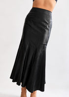 Vintage Genuine Leather Long Skirt