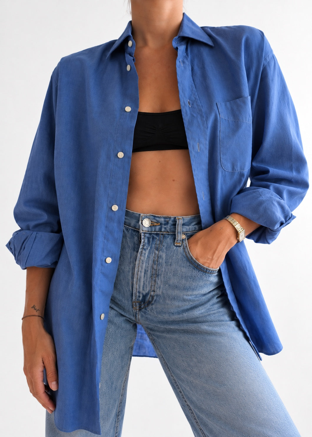 Vintage Nina Ricci Blue Oversized Shirt