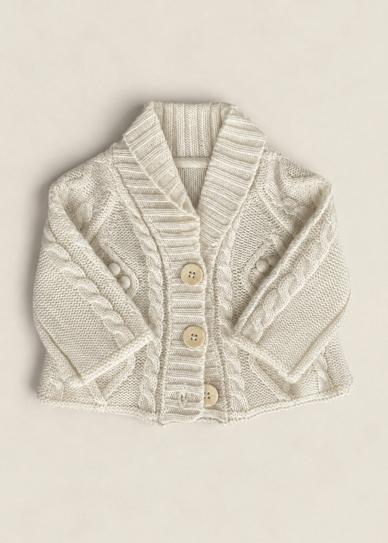Vintage Cream Cable Knit Cardigan
