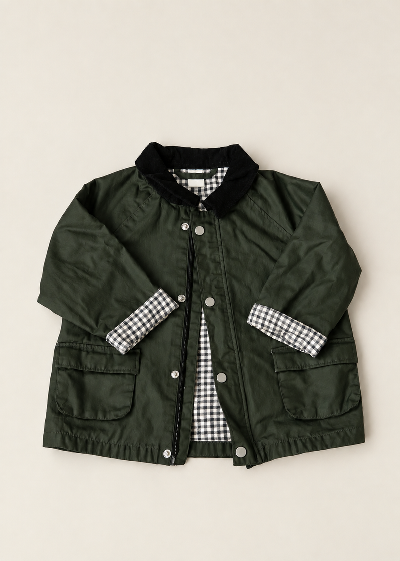 H&M Gingham Lined Kids Rain Jacket — 12–18 Months