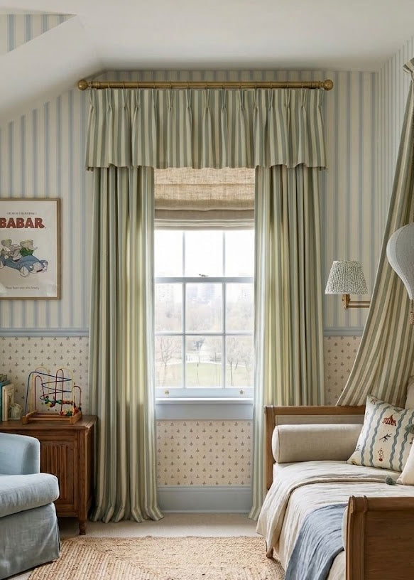 Striped Ruffle Window Valance