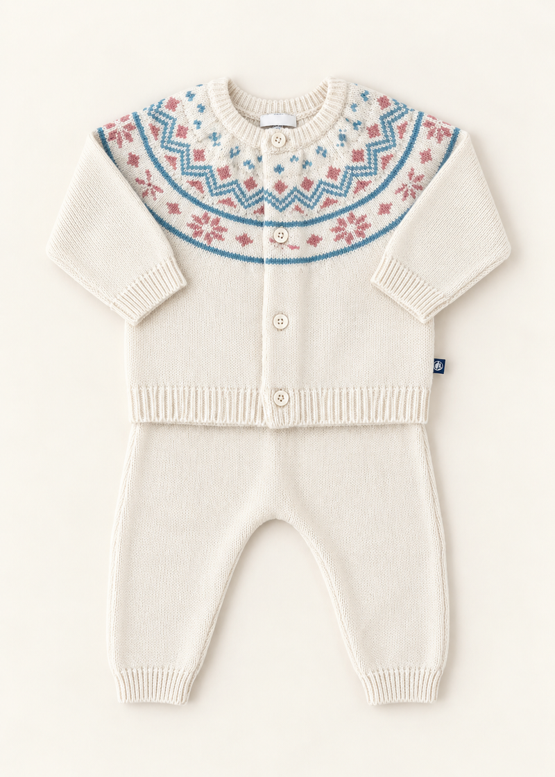 Petit Bateau Fair Isle Baby Knit Set — 6 Months