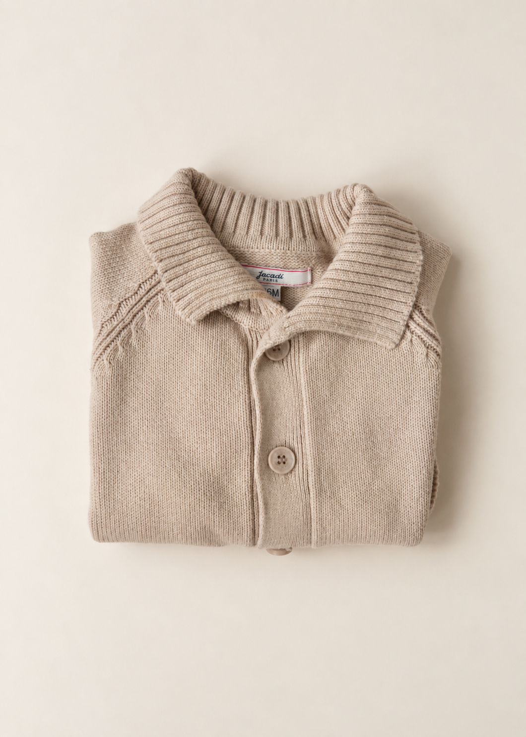 Jacadi Paris Beige Baby Cardigan — 6M