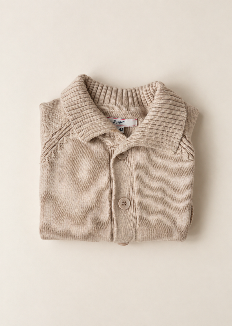 Jacadi Paris Beige Baby Cardigan — 6M