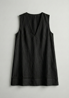 Robe midi en lin à col en V