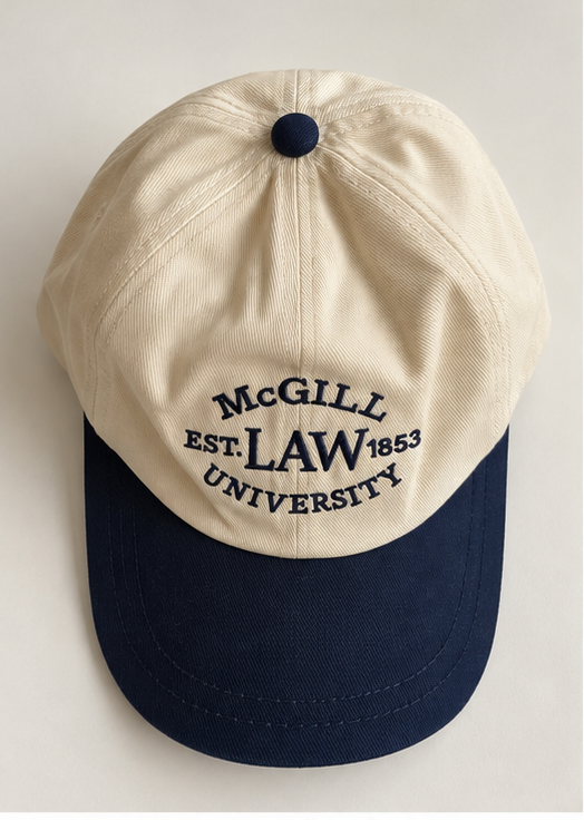 Corrected front view of vintage McGill Law cap