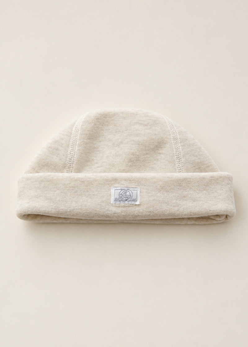 Petit Bateau cream velvet-touch baby hat, size 0-3 months