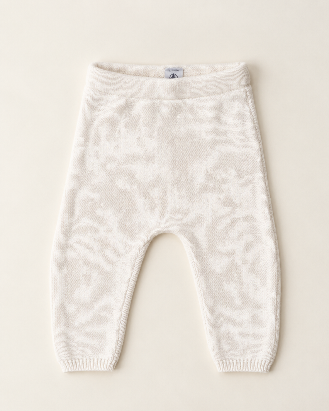 Petit Bateau Cream Cotton Baby Pants
