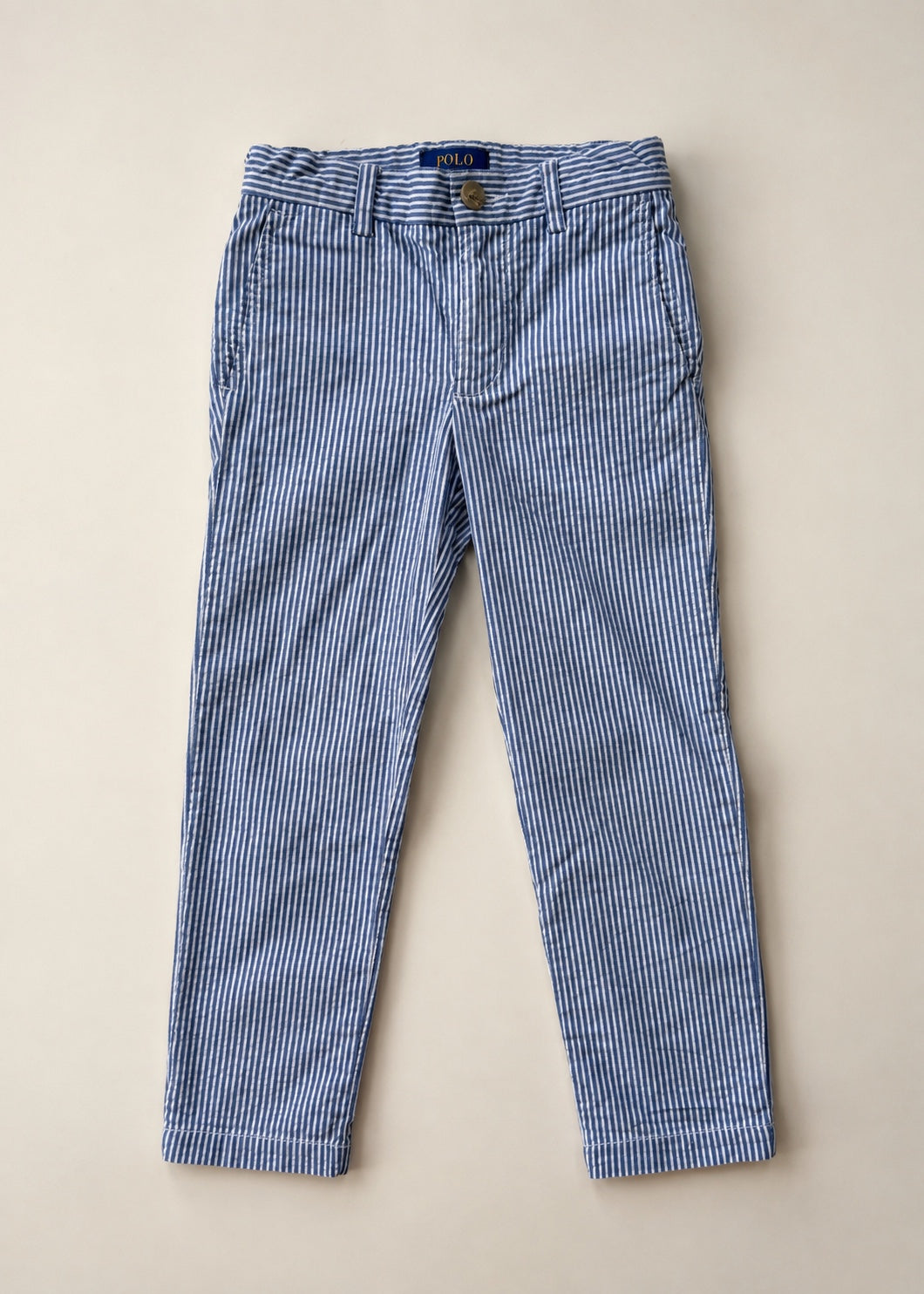 Polo Ralph Lauren blue and white striped boys pants, size 4