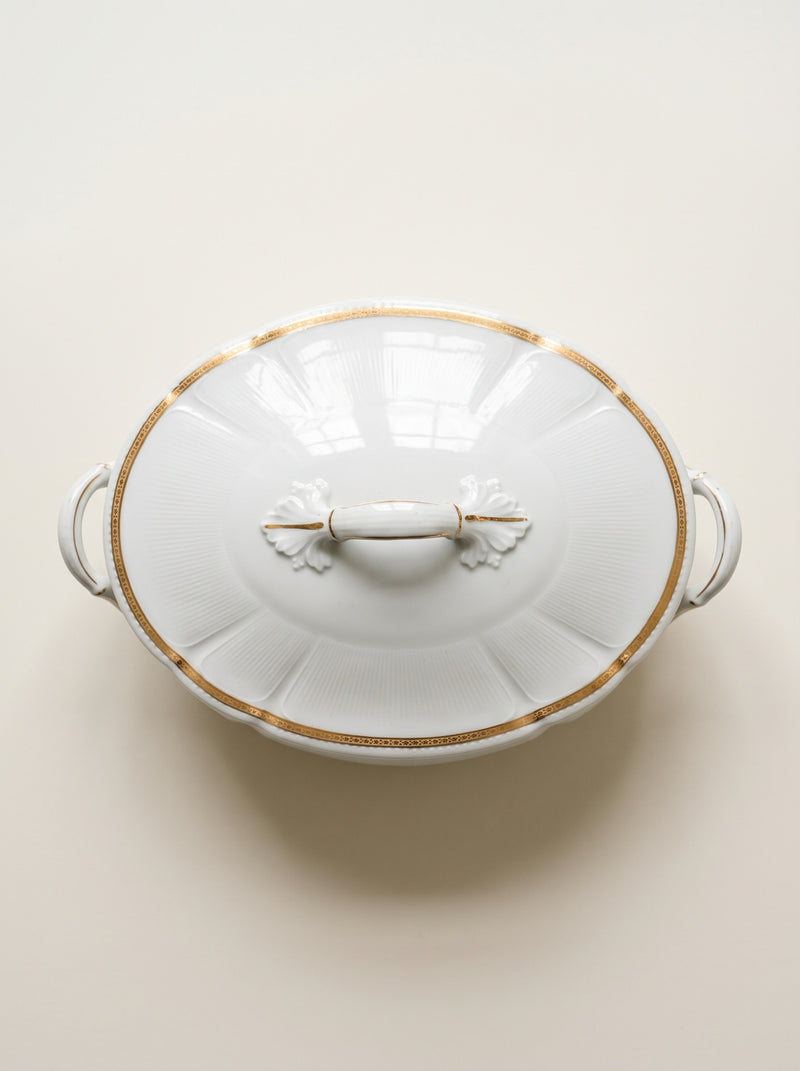 Covered Limoges porcelain dish overhead
